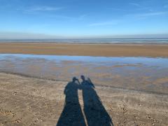 The final stretch, walking along the beach approaching Greatstone